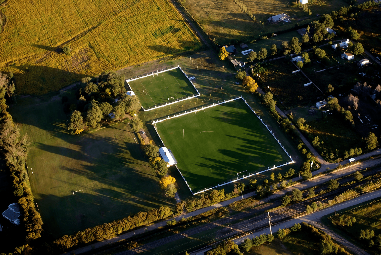 Ciudad Deportiva Pablo Aimar - Vista aérea de las canchas e instalaciones